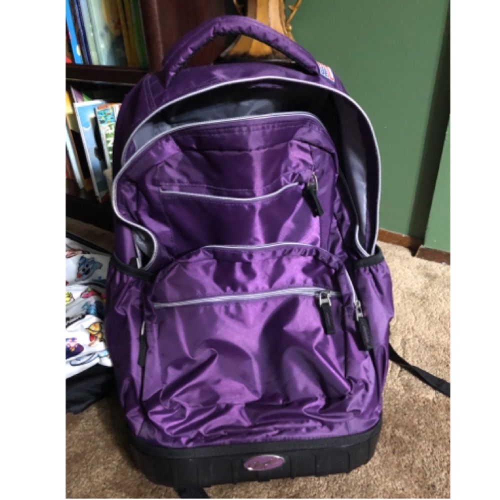 Olympia Purple wheel backpack